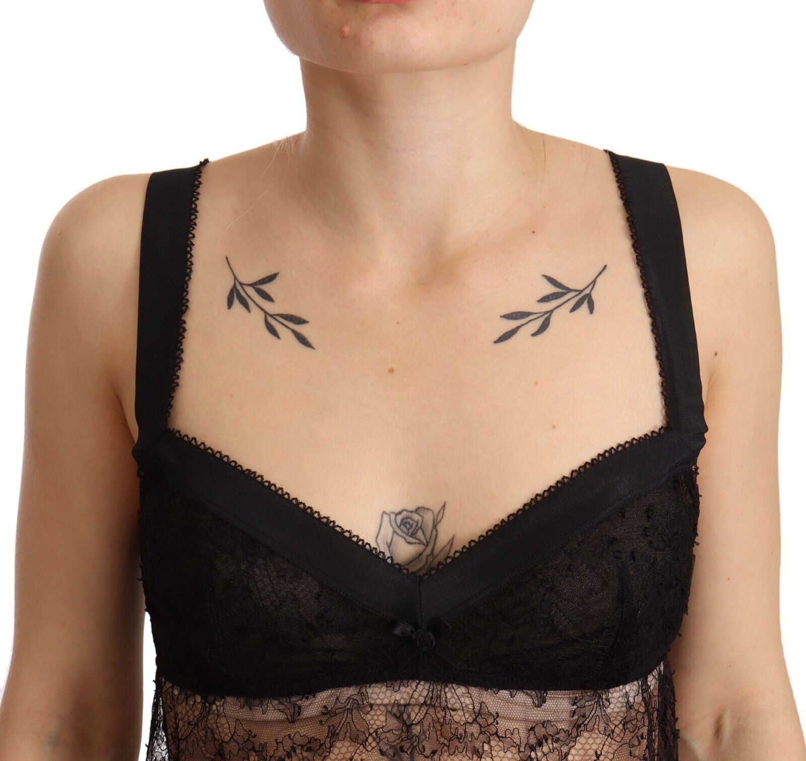 Dolce & Gabbana Elegantes schwarzes Dessous-Hemd aus Seide