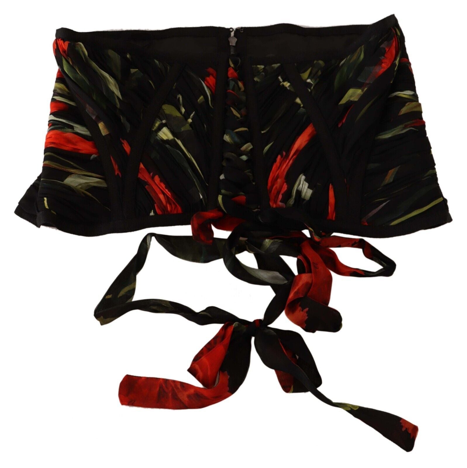 Dolce & Gabbana Elegantes schwarzes Seiden-Korsett-Gürtel-Top