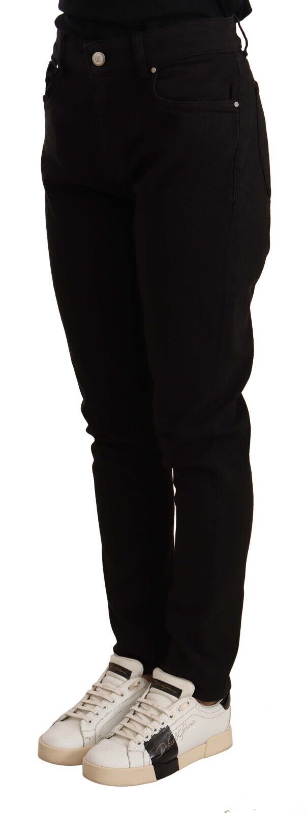 Blugi skinny negri eleganți Dolce & Gabbana, croială slim fit