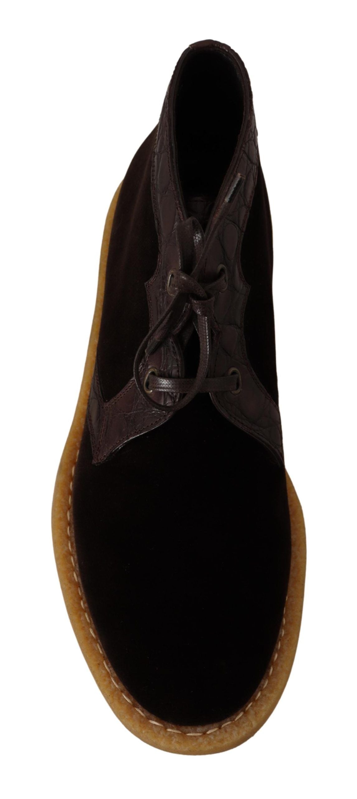Dolce & Gabbana – Ankle Boots „Exotic Caiman“ aus braunem Leder