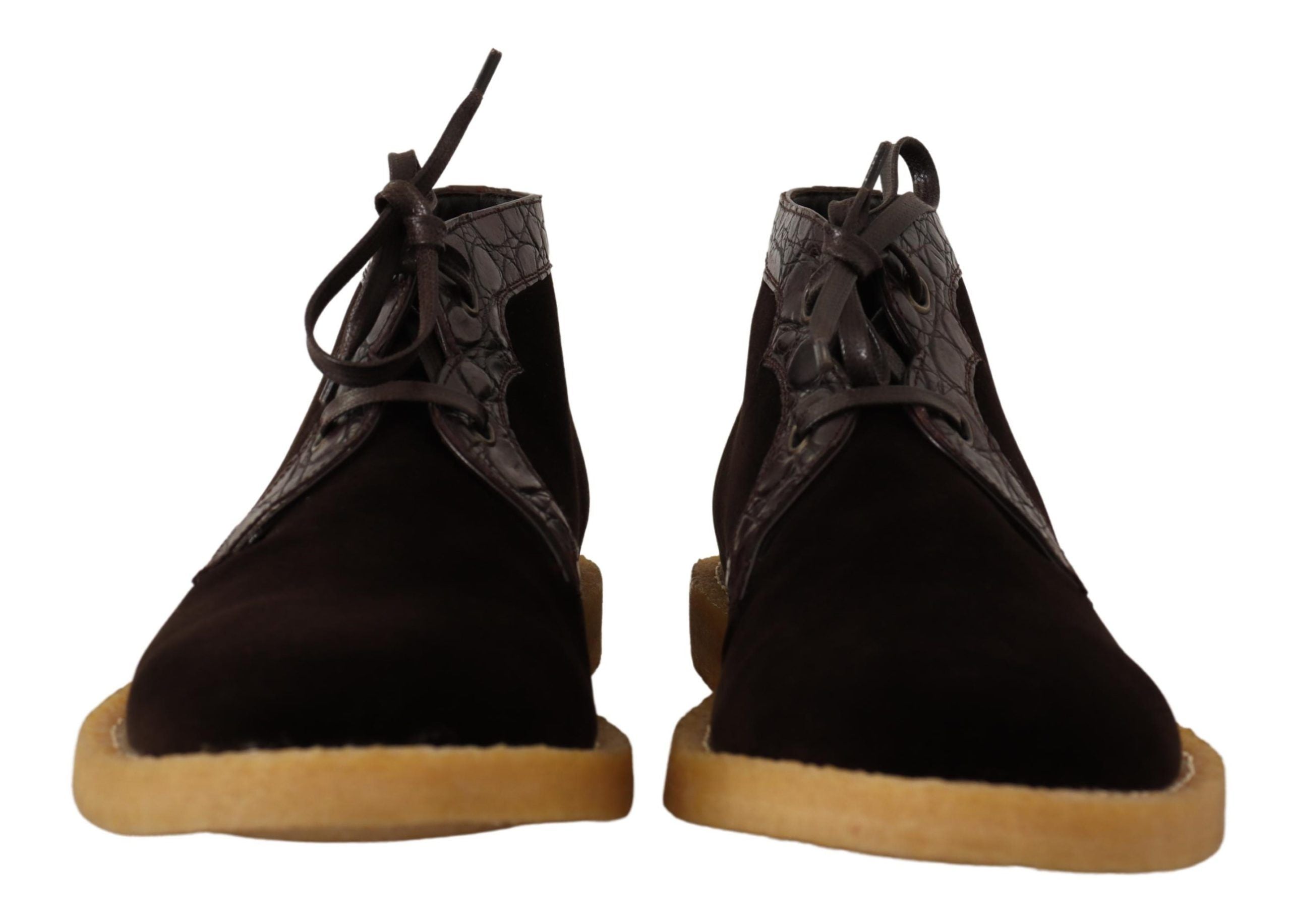 Dolce & Gabbana – Ankle Boots „Exotic Caiman“ aus braunem Leder