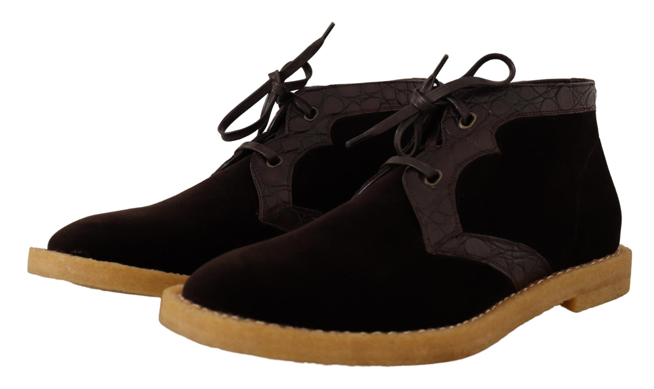 Dolce & Gabbana – Ankle Boots „Exotic Caiman“ aus braunem Leder