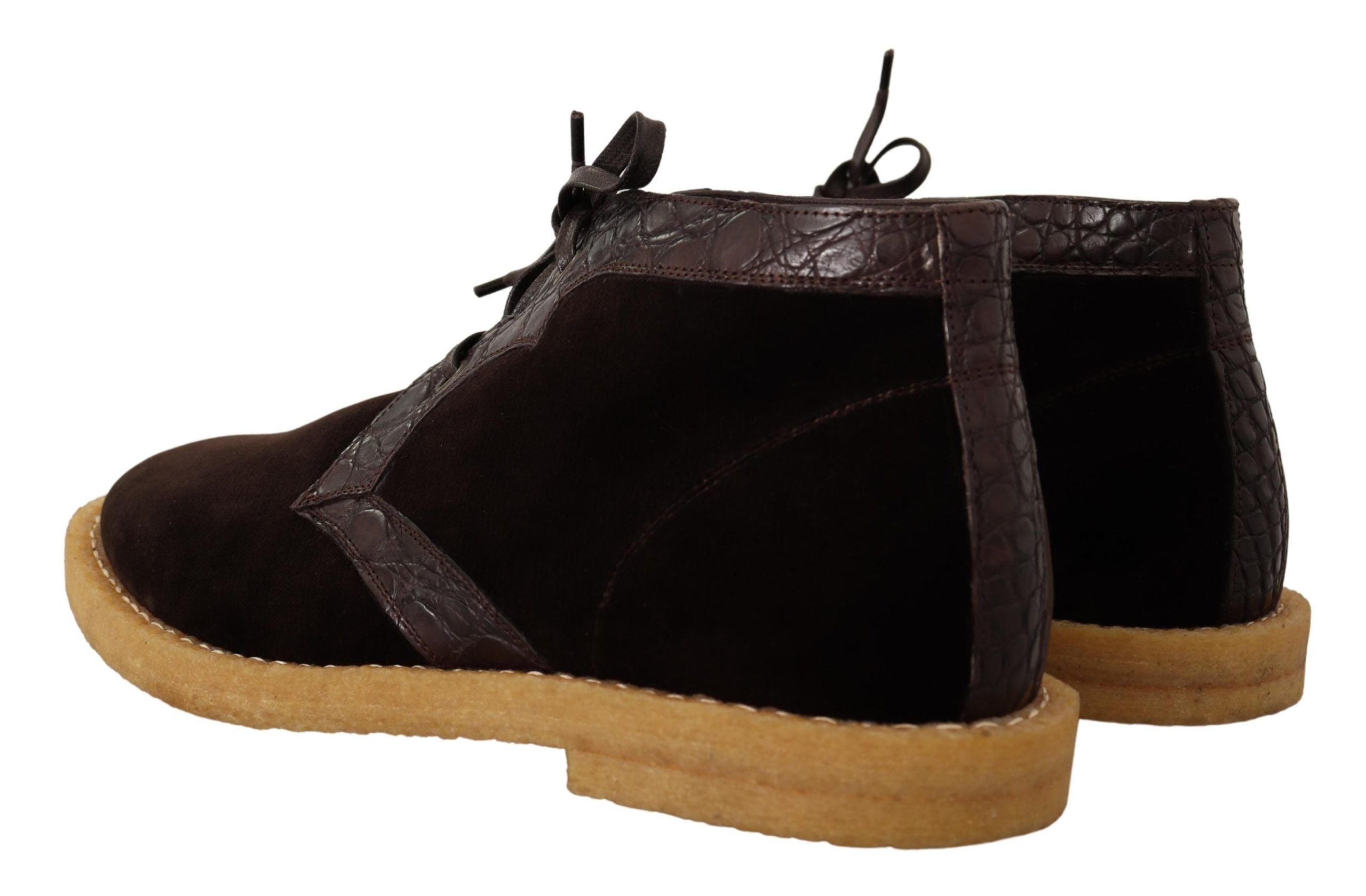Dolce & Gabbana – Ankle Boots „Exotic Caiman“ aus braunem Leder