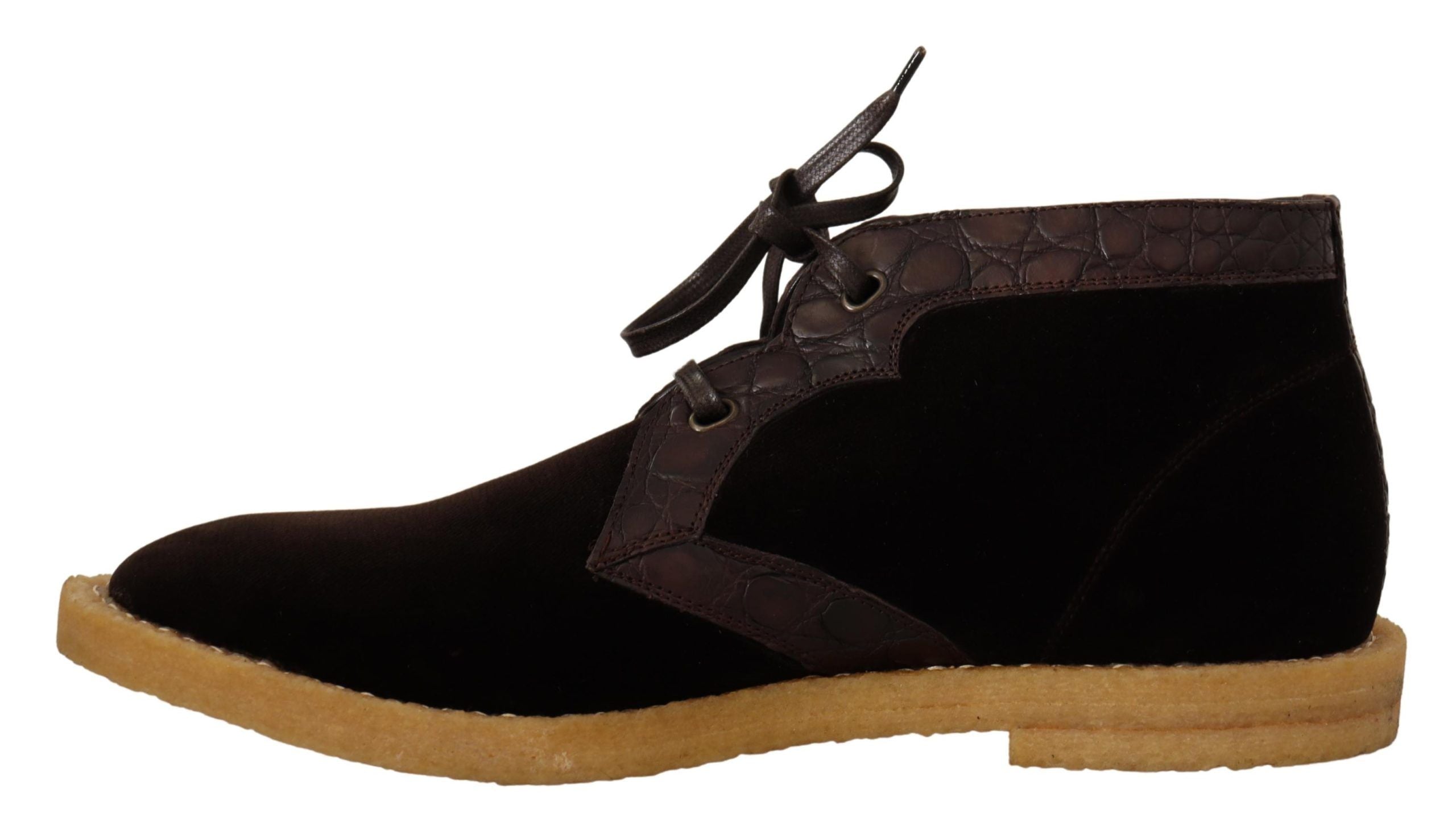 Dolce & Gabbana – Ankle Boots „Exotic Caiman“ aus braunem Leder