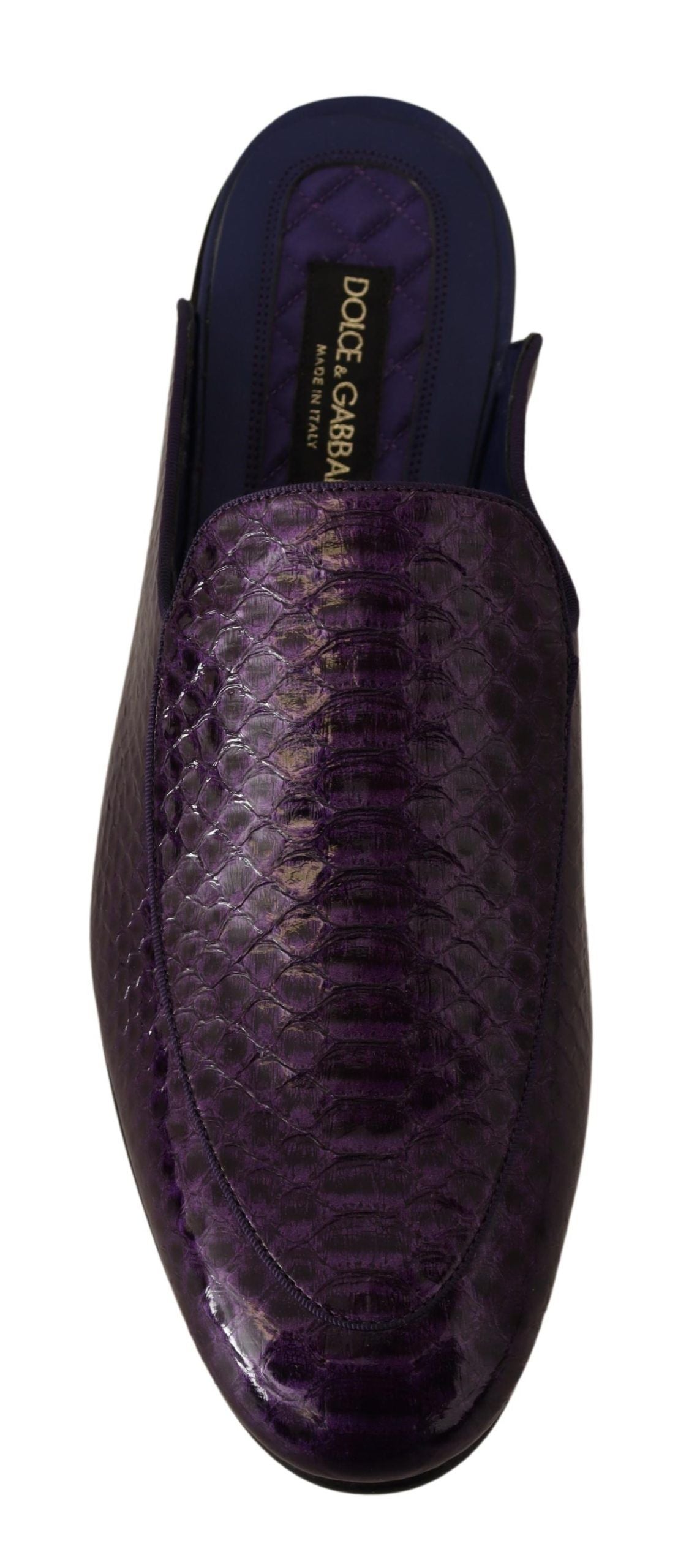 Dolce & Gabbana – Pantoletten aus exotischem Pythonleder in Lila