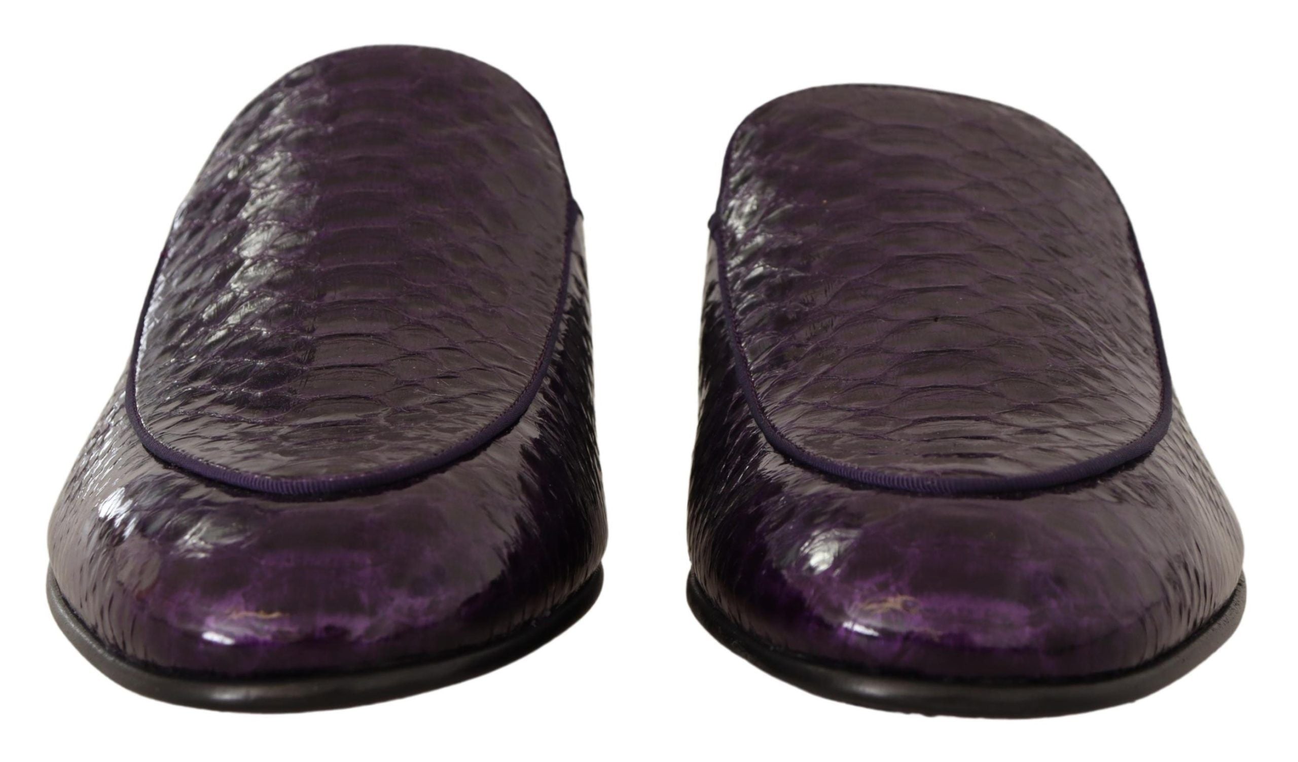 Dolce & Gabbana – Pantoletten aus exotischem Pythonleder in Lila