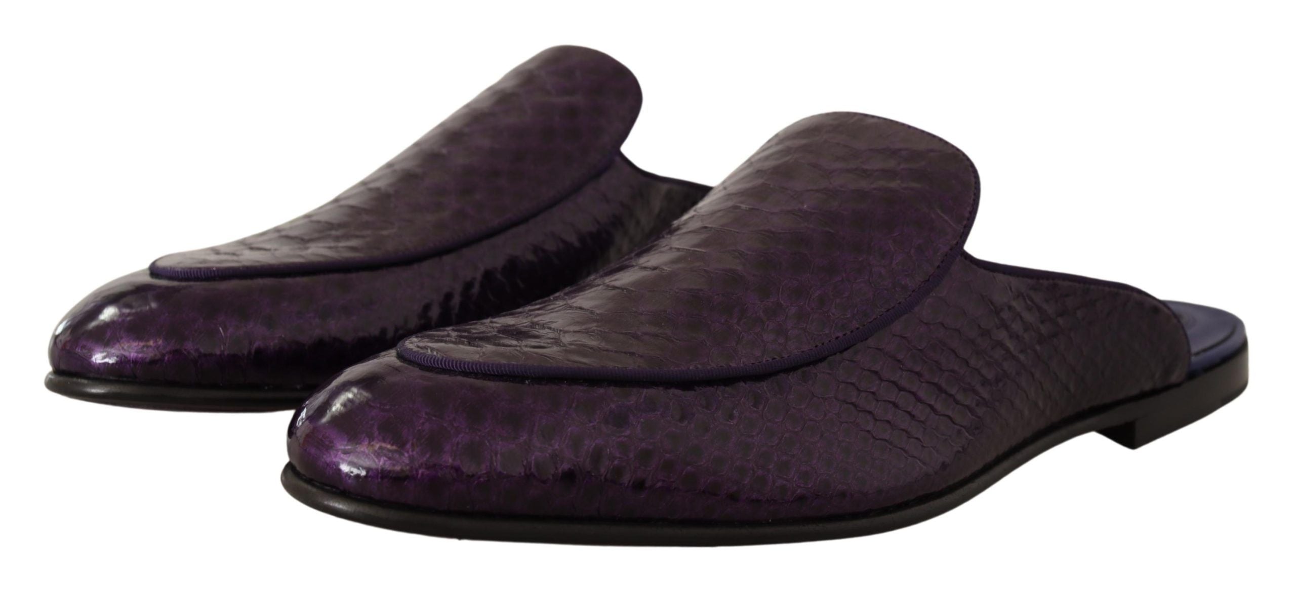 Dolce & Gabbana – Pantoletten aus exotischem Pythonleder in Lila
