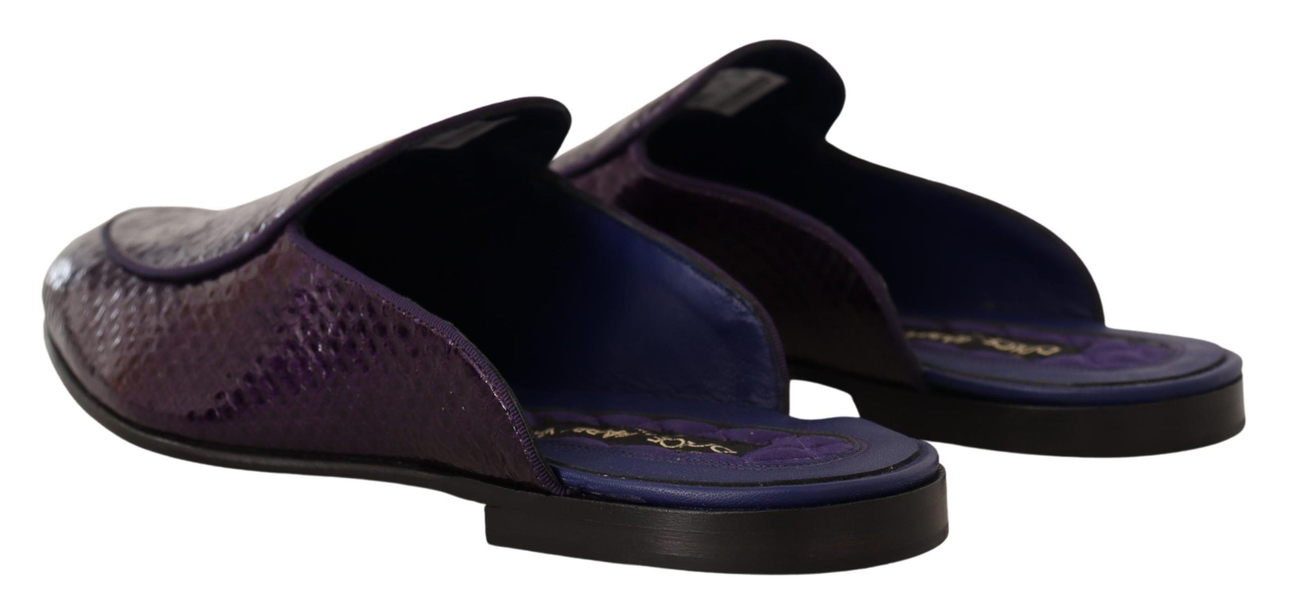 Dolce & Gabbana – Pantoletten aus exotischem Pythonleder in Lila