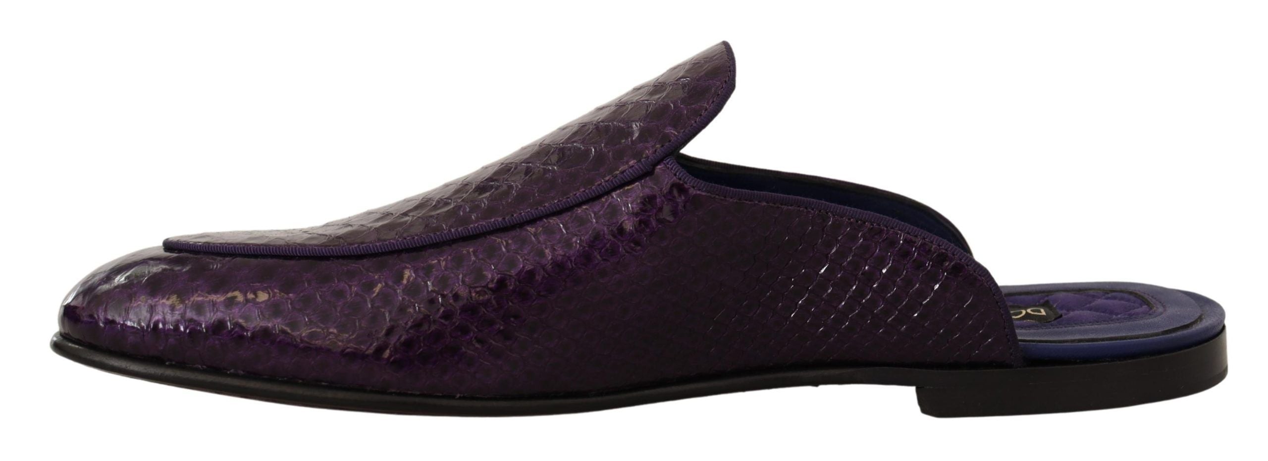 Dolce & Gabbana – Pantoletten aus exotischem Pythonleder in Lila