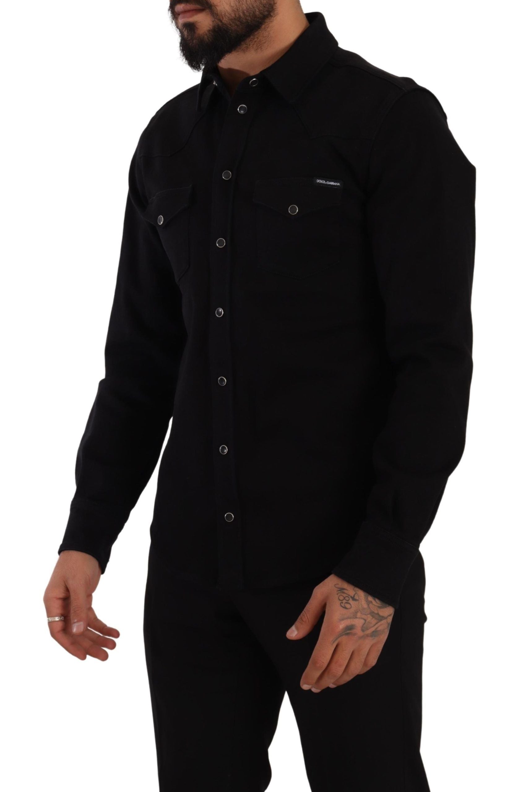 Dolce & Gabbana Slim Fit Freizeithemd in Schwarz