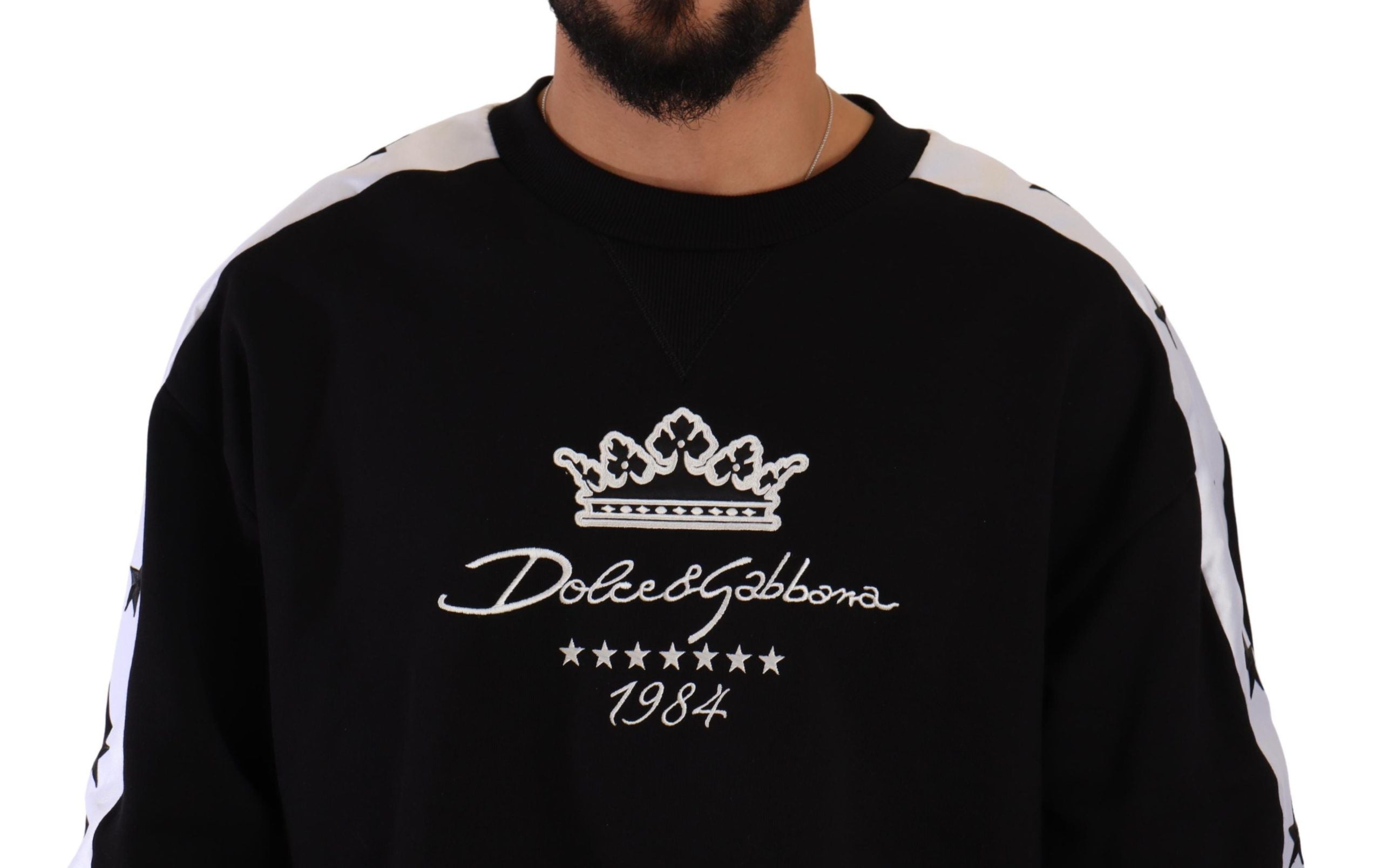 Pulover Dolce & Gabbana Elegant Crown 1984 cu guler rotund