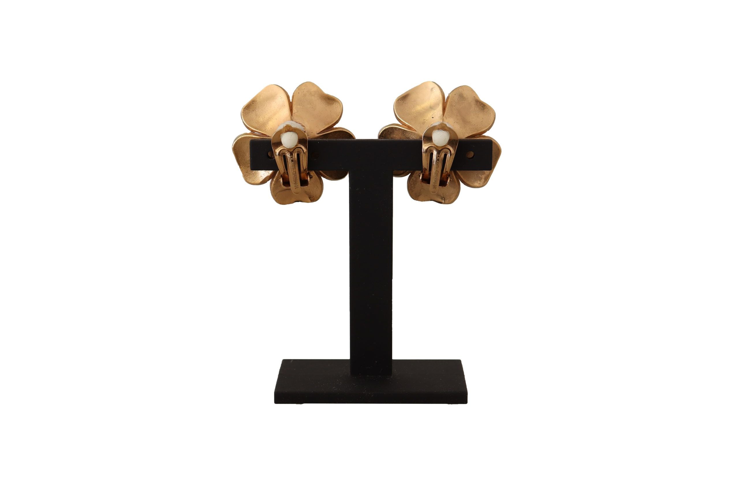 Cercei eleganți cu clips și perle florale Dolce & Gabbana