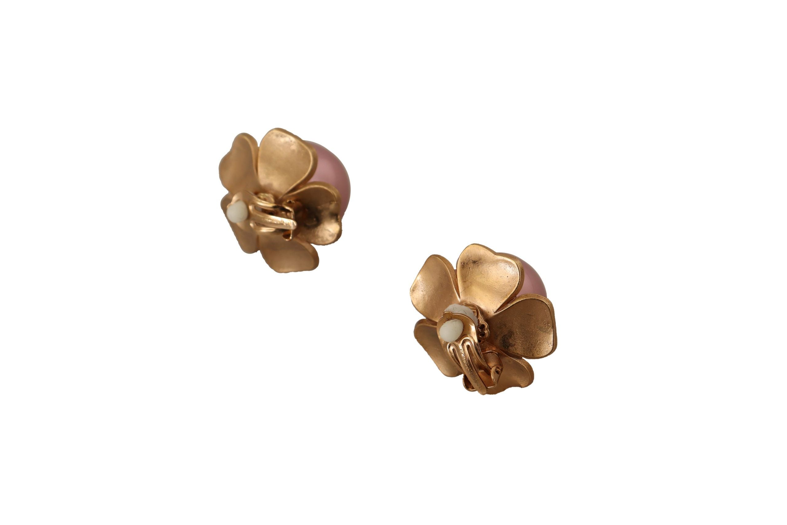 Cercei eleganți cu clips și perle florale Dolce & Gabbana