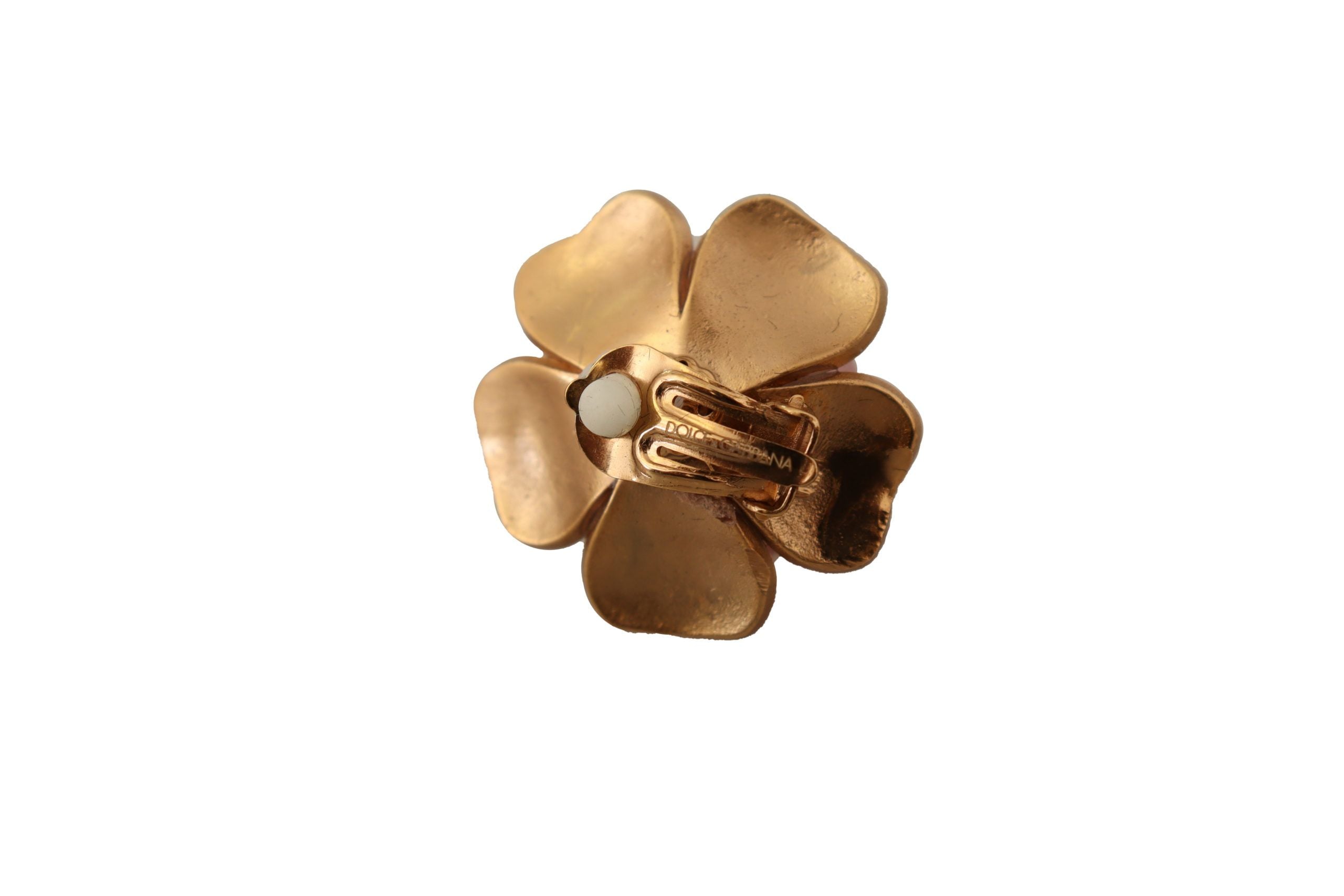 Cercei eleganți cu clips și perle florale Dolce & Gabbana