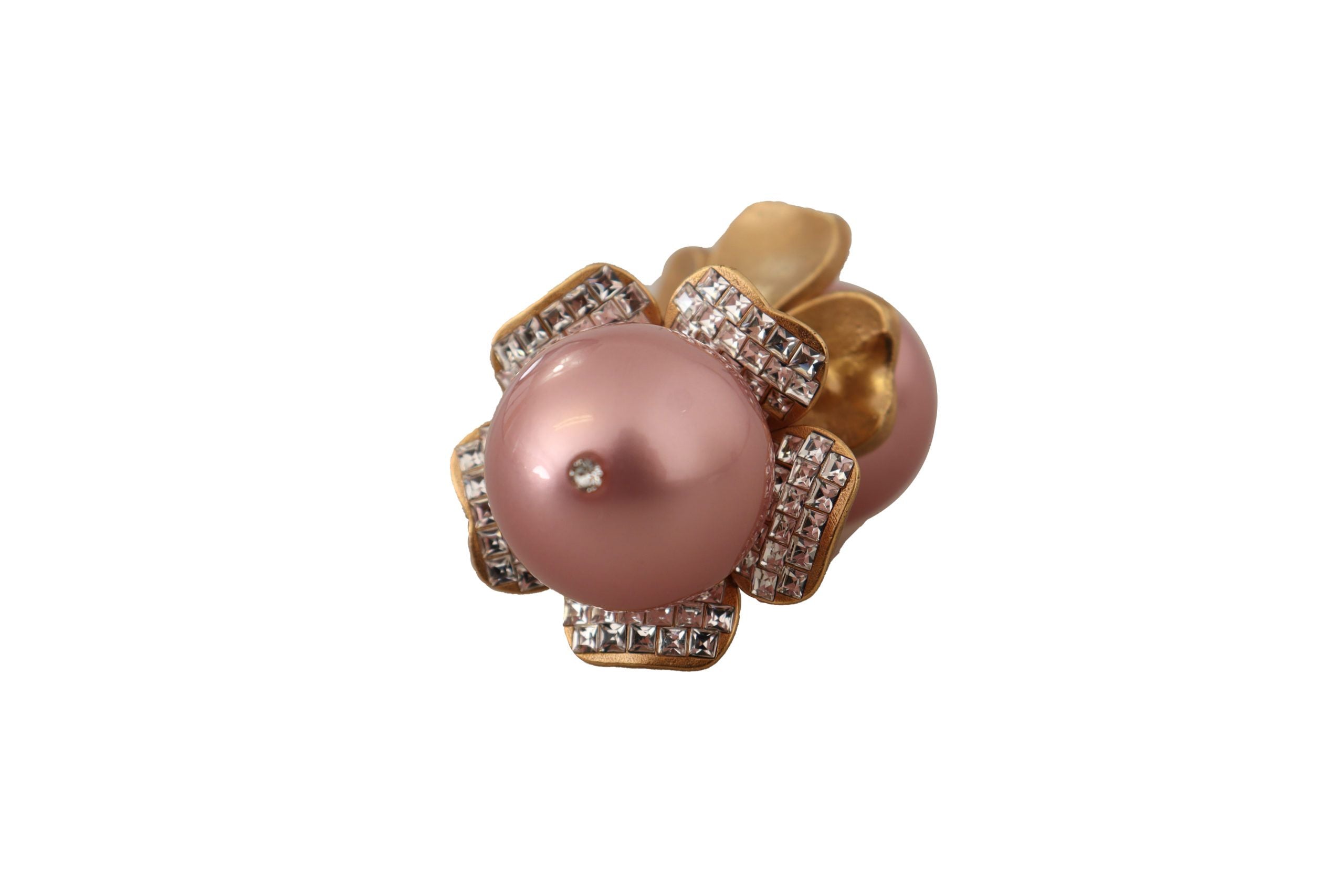 Cercei eleganți cu clips și perle florale Dolce & Gabbana