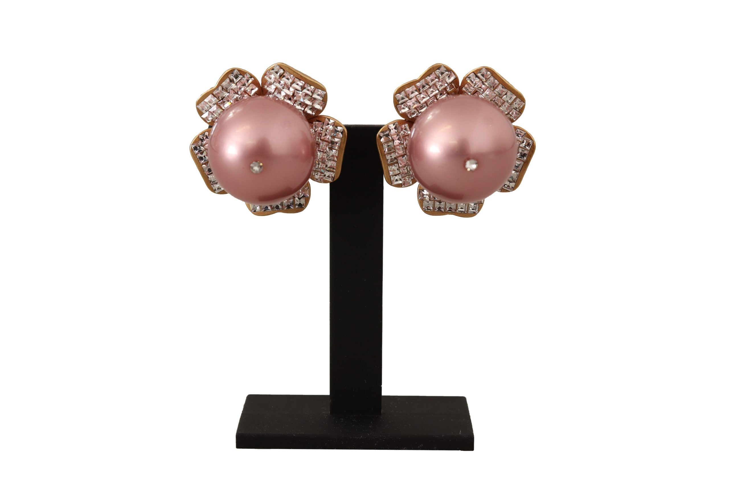 Cercei eleganți cu clips și perle florale Dolce & Gabbana