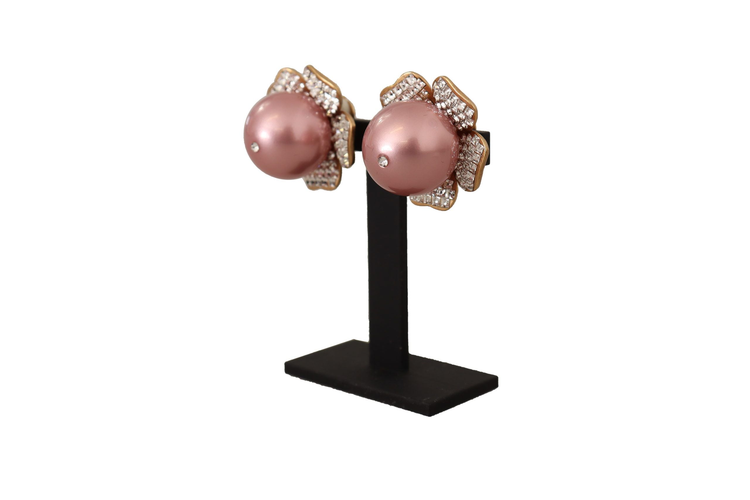 Cercei eleganți cu clips și perle florale Dolce & Gabbana