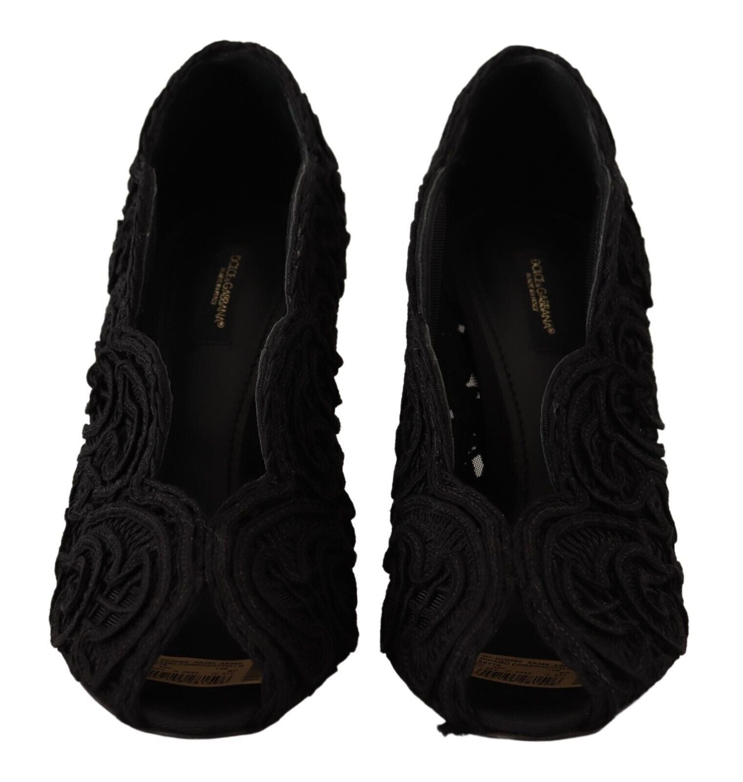 Dolce & Gabbana Pantofi cu toc stiletto eleganți din dantelă neagră