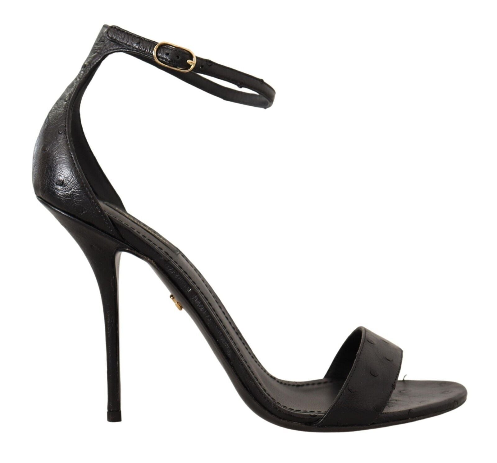 Dolce & Gabbana Pantofi cu toc eleganti din piele de struț cu bareta la gleznă