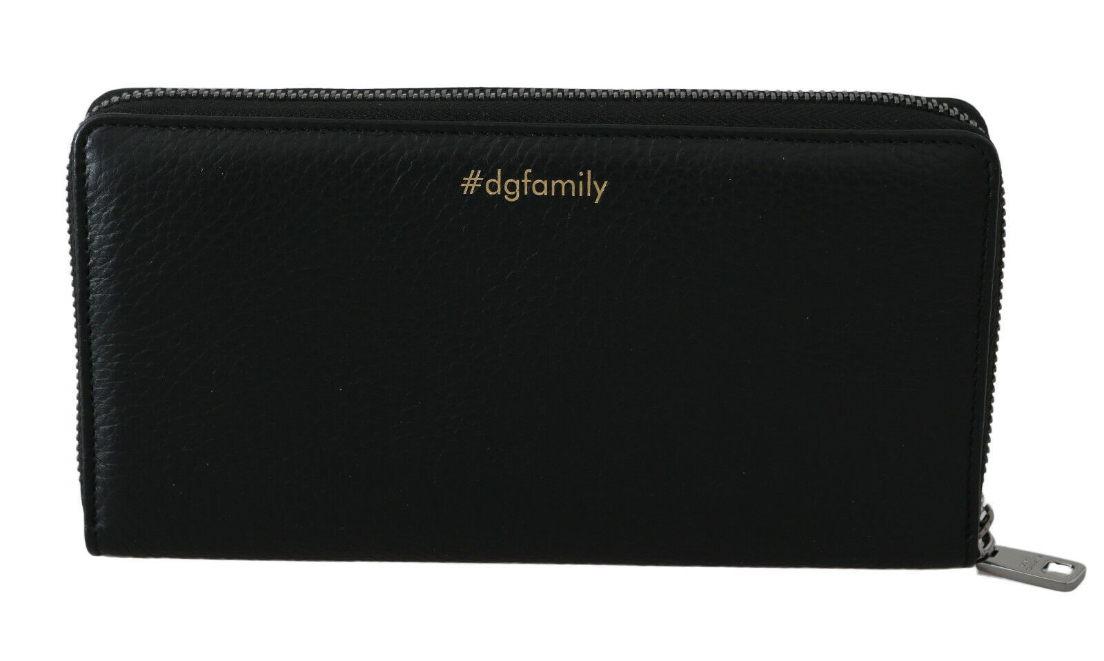 Dolce & Gabbana Elegante schwarze Lederbrieftasche mit Reißverschluss