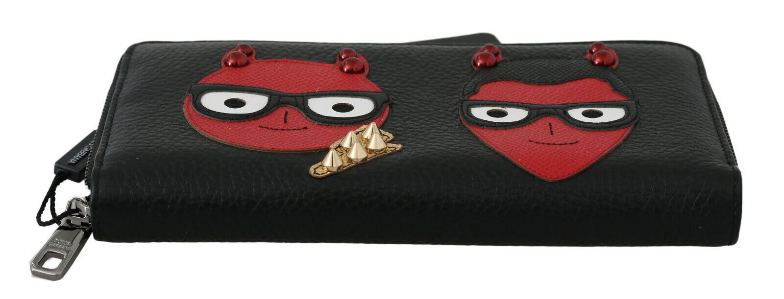 Dolce & Gabbana Chic Continental-Geldbörse aus schwarzem und rotem Leder