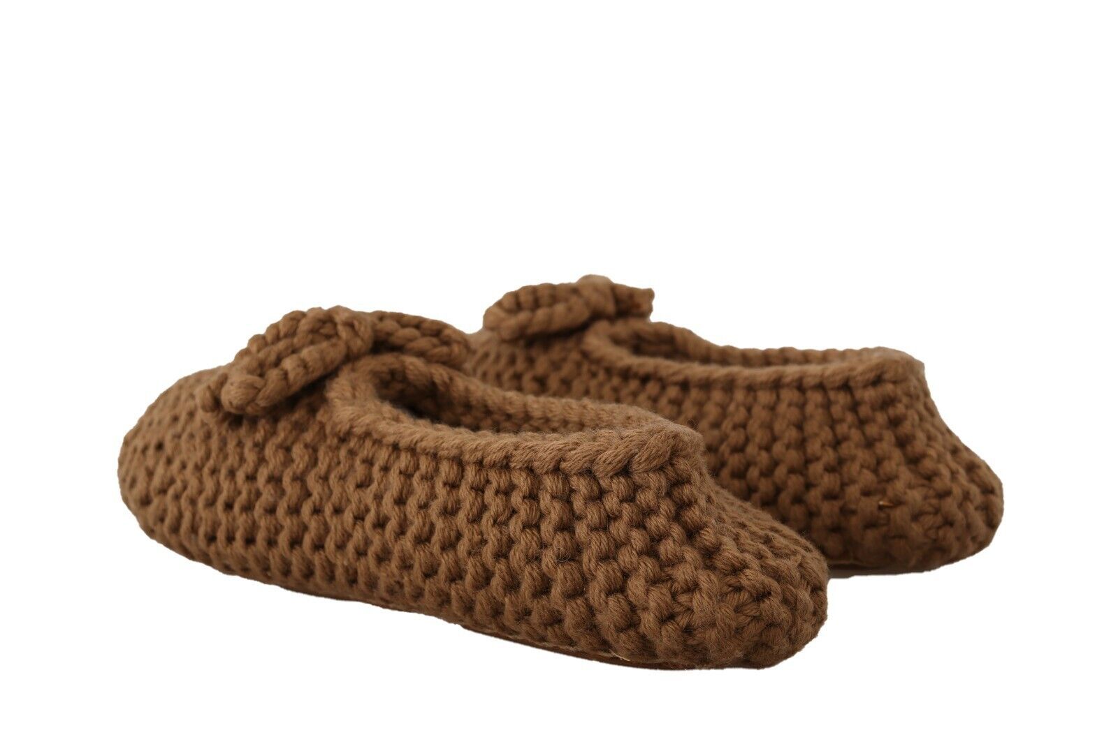 Balerini Dolce & Gabbana eleganți din tricot de lână maro