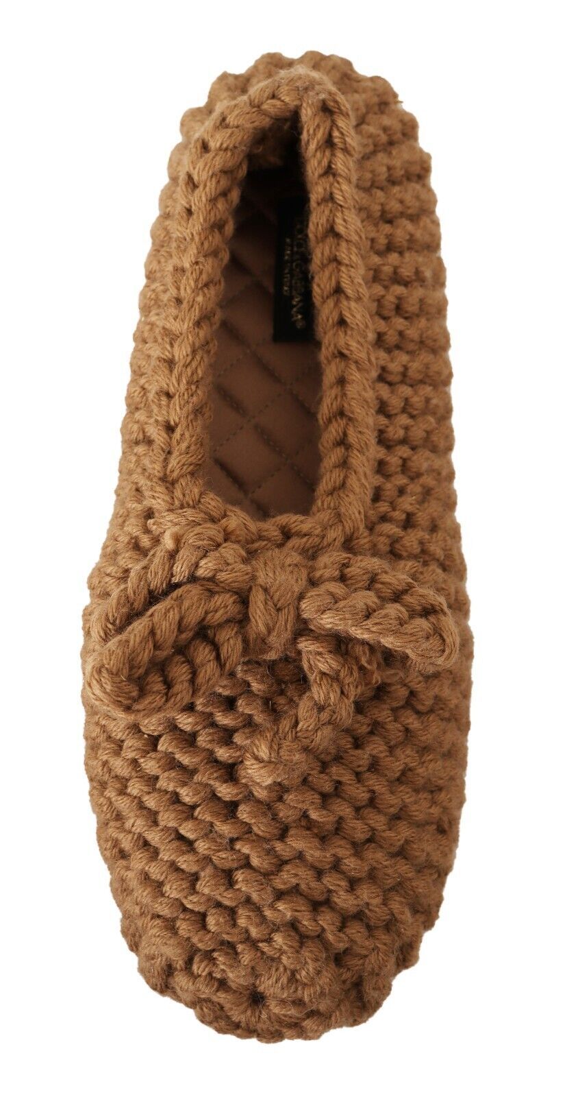 Balerini Dolce & Gabbana eleganți din tricot de lână maro