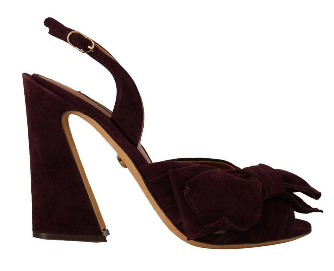 Dolce & Gabbana Elegante lila Wildleder-Sandalen mit Absatz