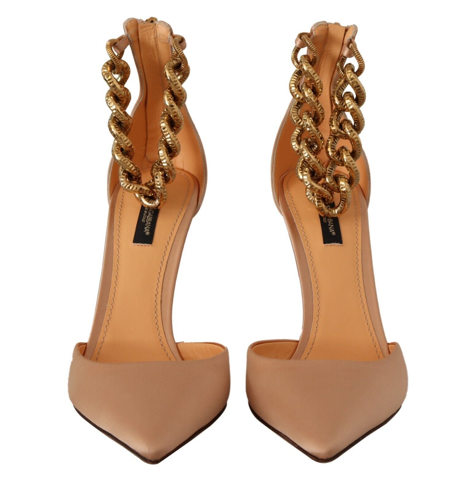 Dolce & Gabbana Elegante beige Pumps aus Seide mit Knöchelriemen