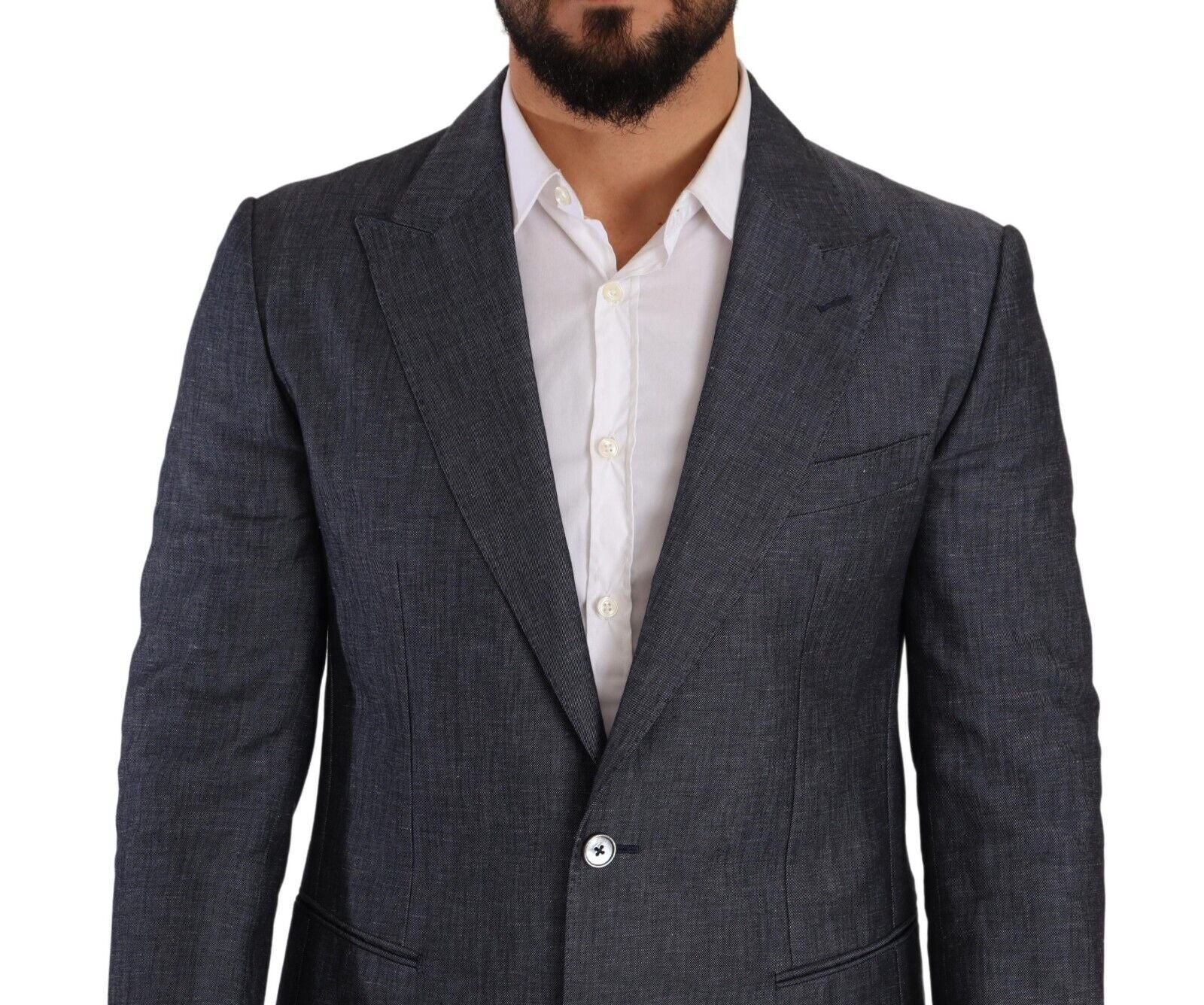 Dolce & Gabbana – Eleganter Slim Fit-Blazer in Blau mit zwei Knöpfen