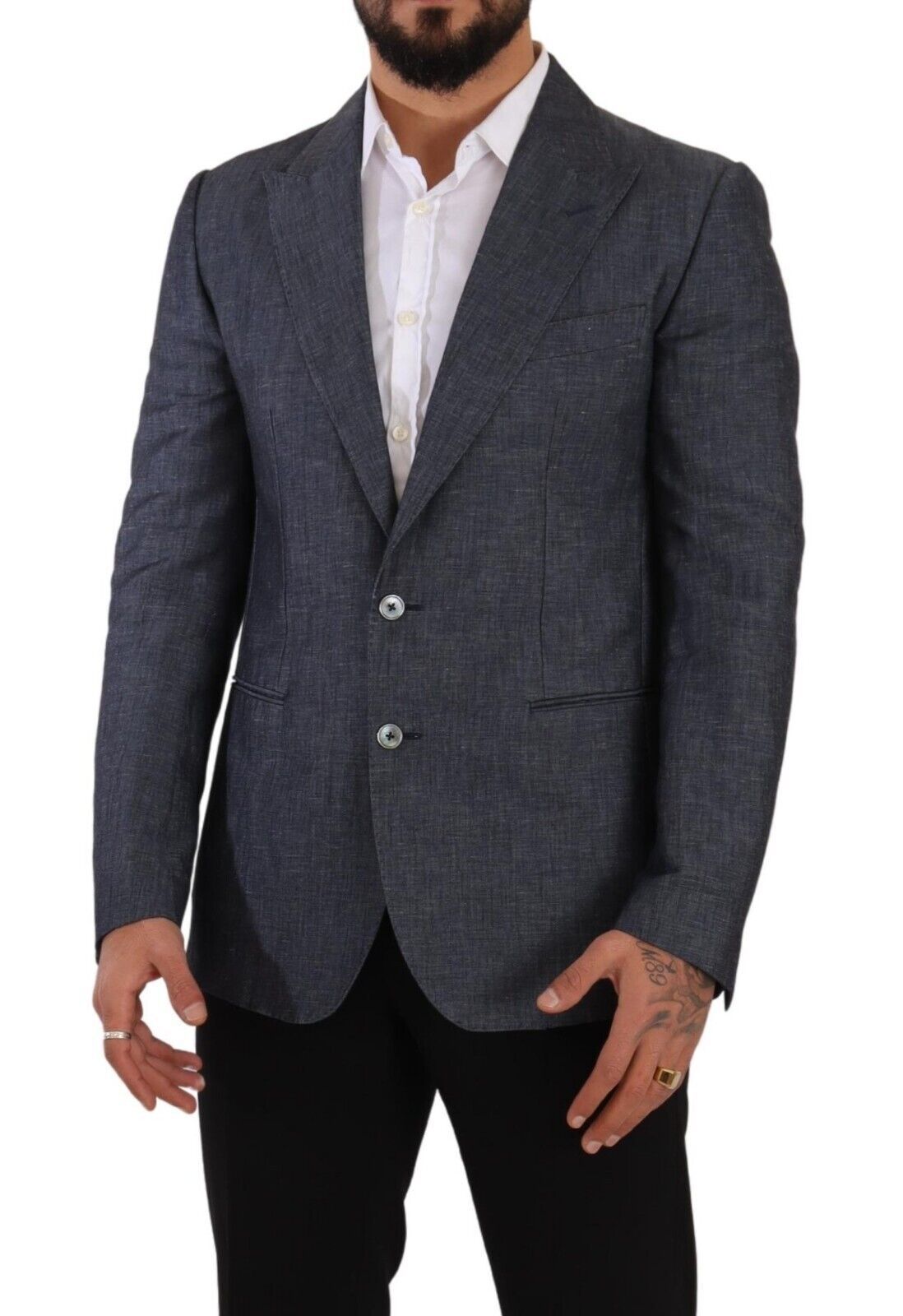 Dolce & Gabbana – Eleganter Slim Fit-Blazer in Blau mit zwei Knöpfen