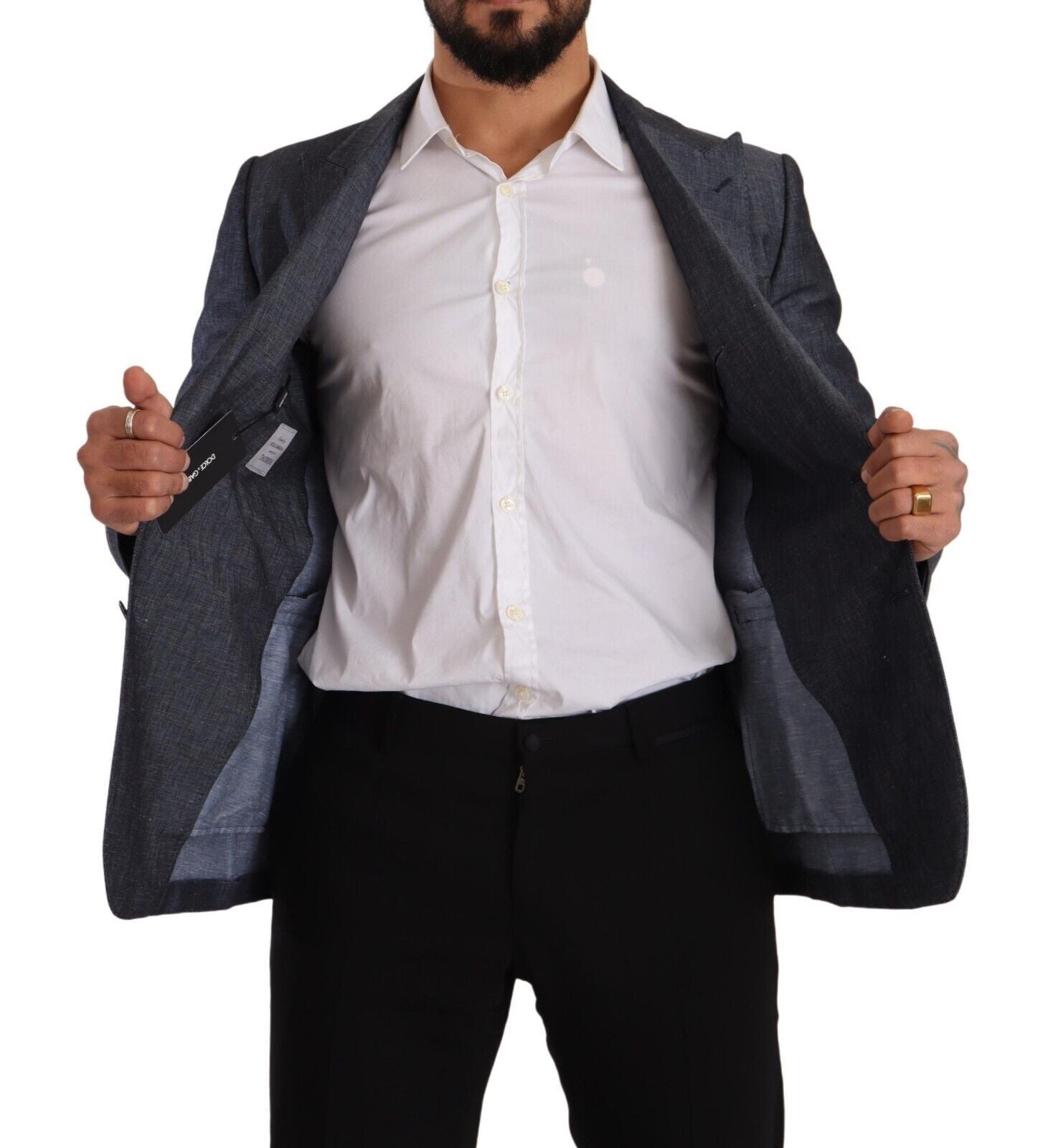 Dolce & Gabbana – Eleganter Slim Fit-Blazer in Blau mit zwei Knöpfen