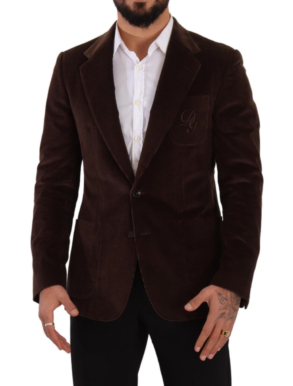 Dolce & Gabbana Eleganter Slim Fit Blazer aus braunem Cord