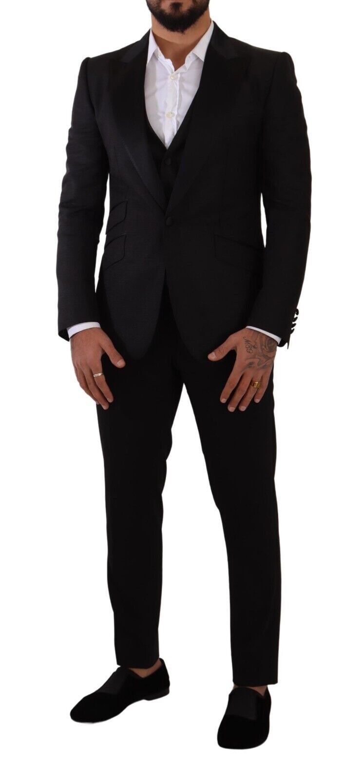 Dolce & Gabbana – Schmal geschnittenes schwarzes Anzug-Ensemble „Sicilia“