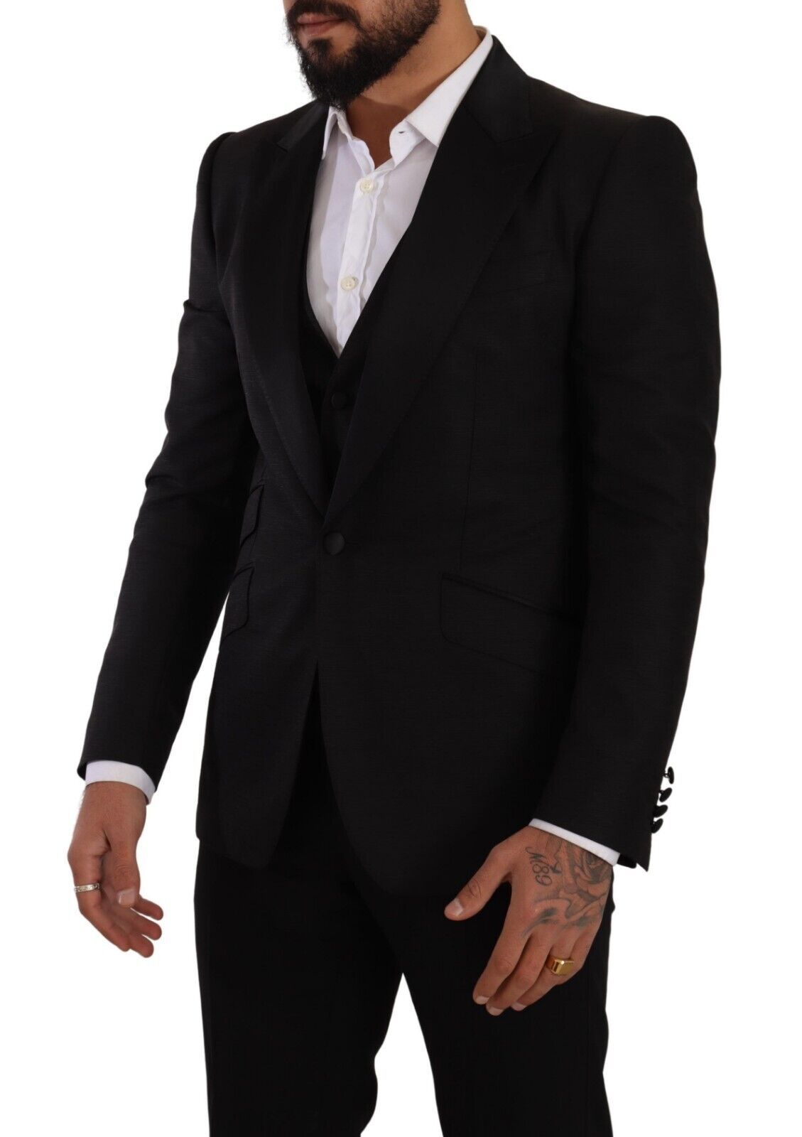 Dolce & Gabbana – Schmal geschnittenes schwarzes Anzug-Ensemble „Sicilia“