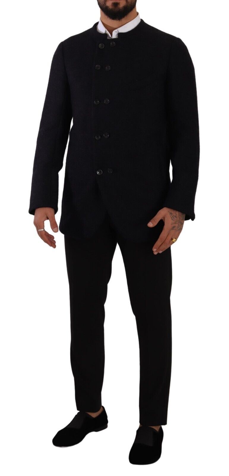 Dolce & Gabbana Elegante dunkelgraue Jacke aus Alpaka-Mischgewebe