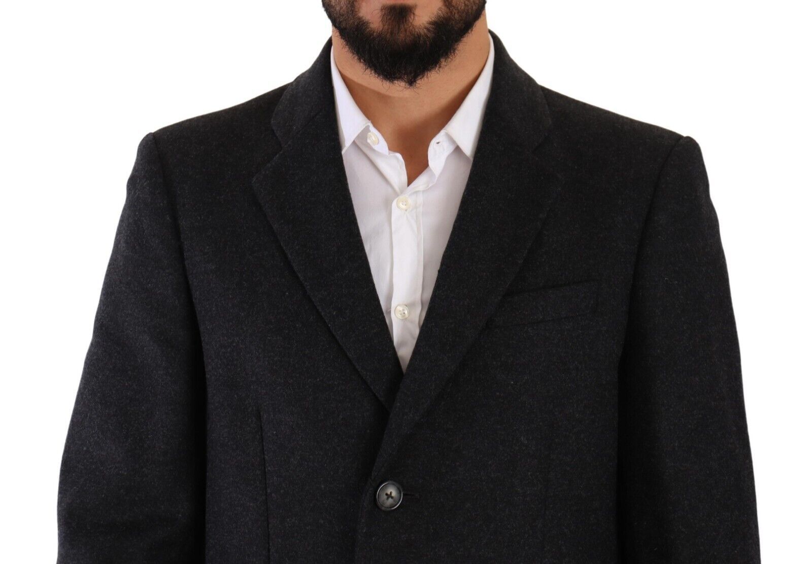 Dolce & Gabbana Eleganter dunkelgrauer Wollmantel