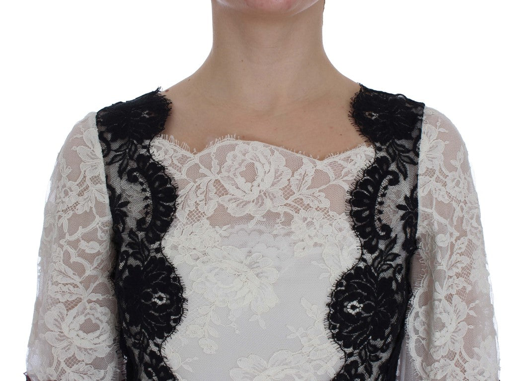 Dolce & Gabbana Maxikleid aus Seidenmischung mit floraler Spitze