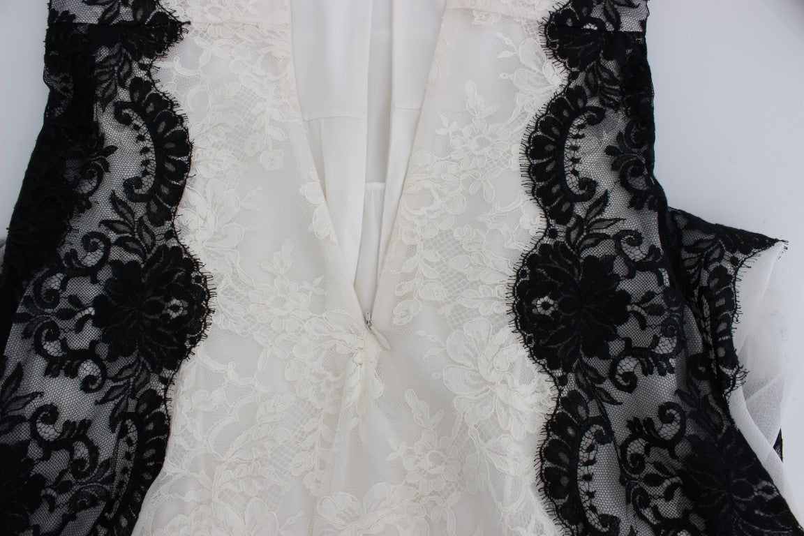 Dolce & Gabbana Maxikleid aus Seidenmischung mit floraler Spitze
