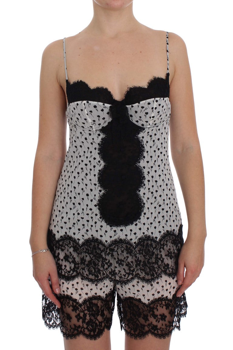 Dolce & Gabbana Elegantes Seidenhemd mit floraler Spitze