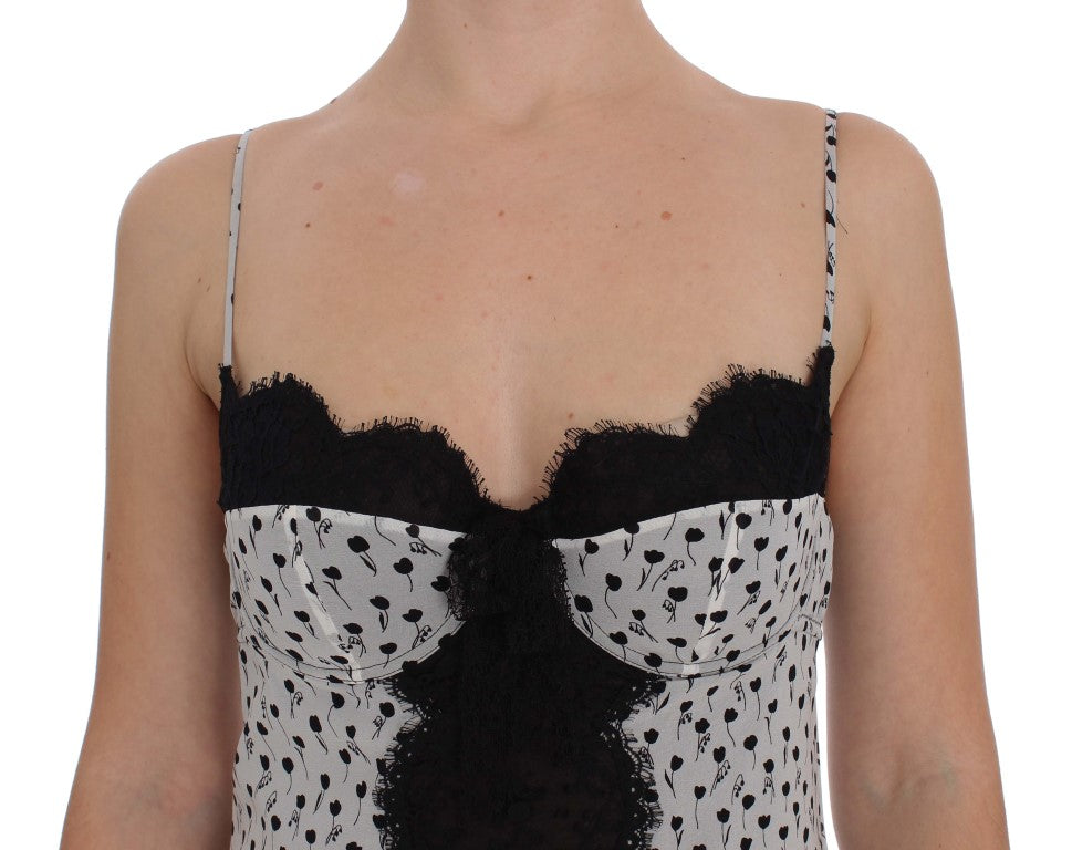 Dolce & Gabbana Elegantes Seidenhemd mit floraler Spitze