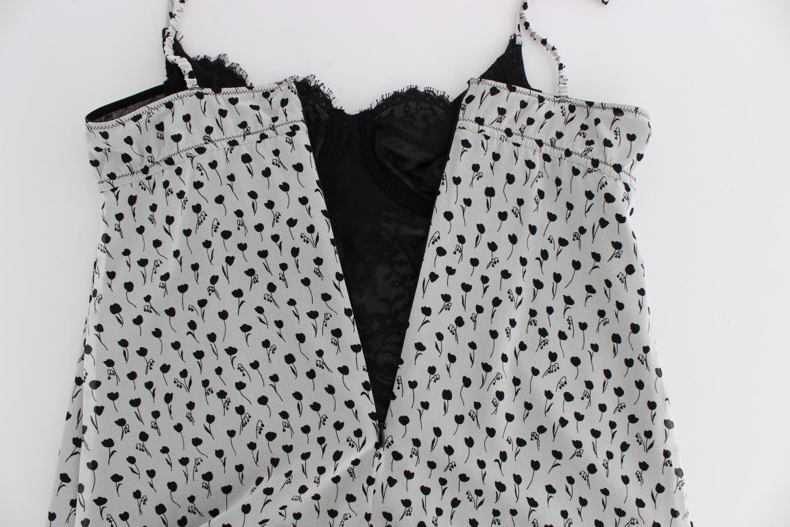 Dolce & Gabbana Elegantes Seidenhemd mit floraler Spitze