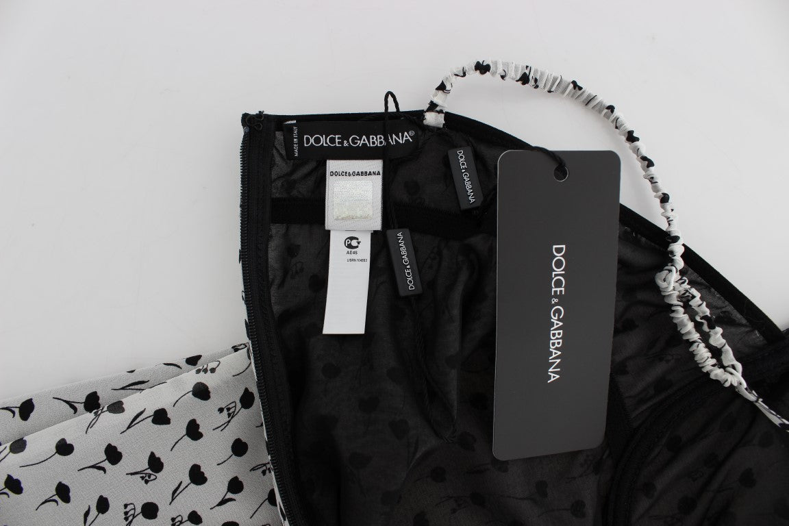 Dolce & Gabbana Elegantes Seidenhemd mit floraler Spitze