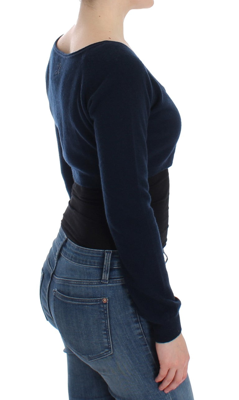 Ermanno Scervino Schicker Kurzpullover aus Kaschmirmischung in Blau
