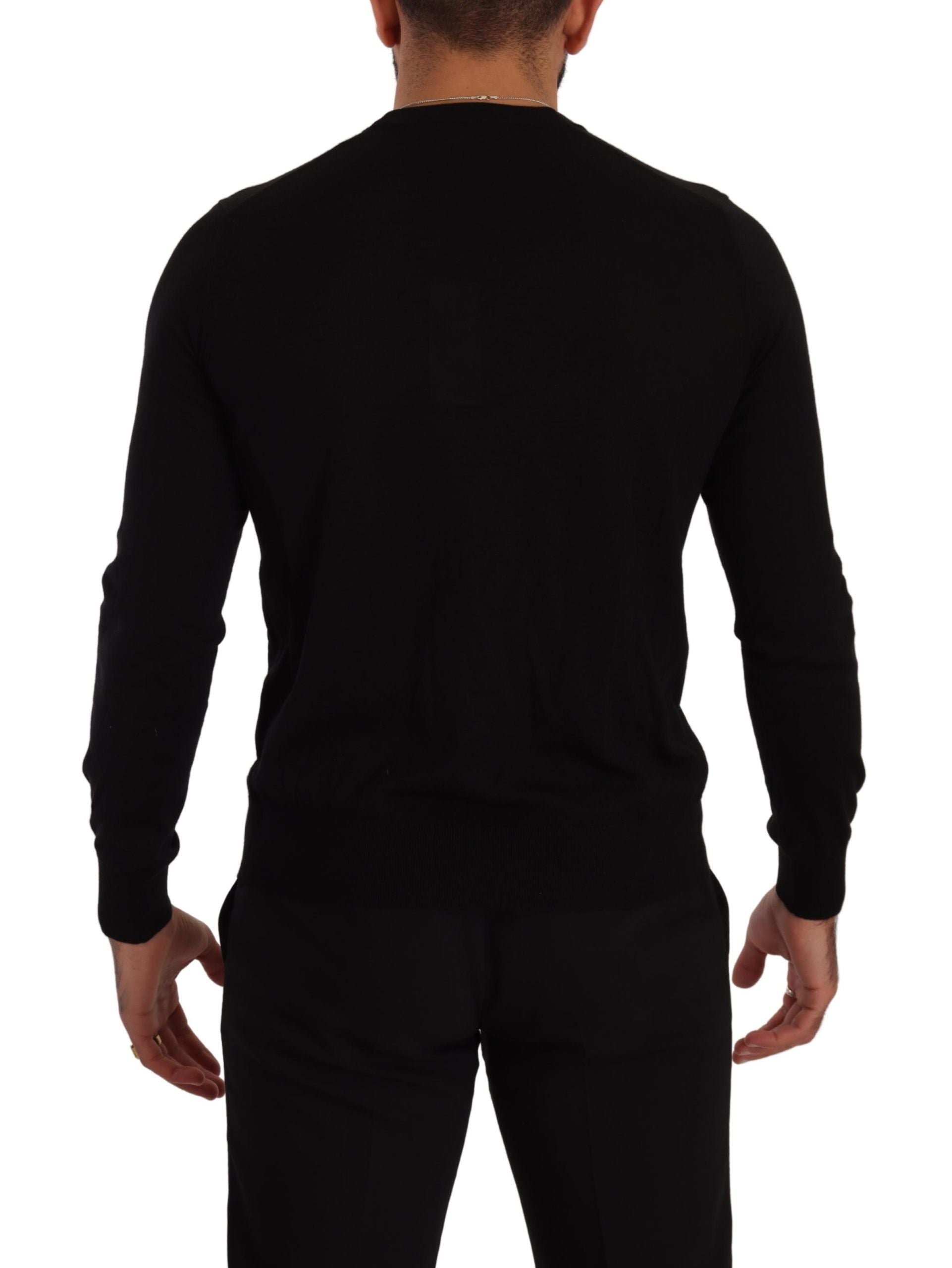 Cardigan elegant din cașmir negru cu decolteu în V Dolce & Gabbana