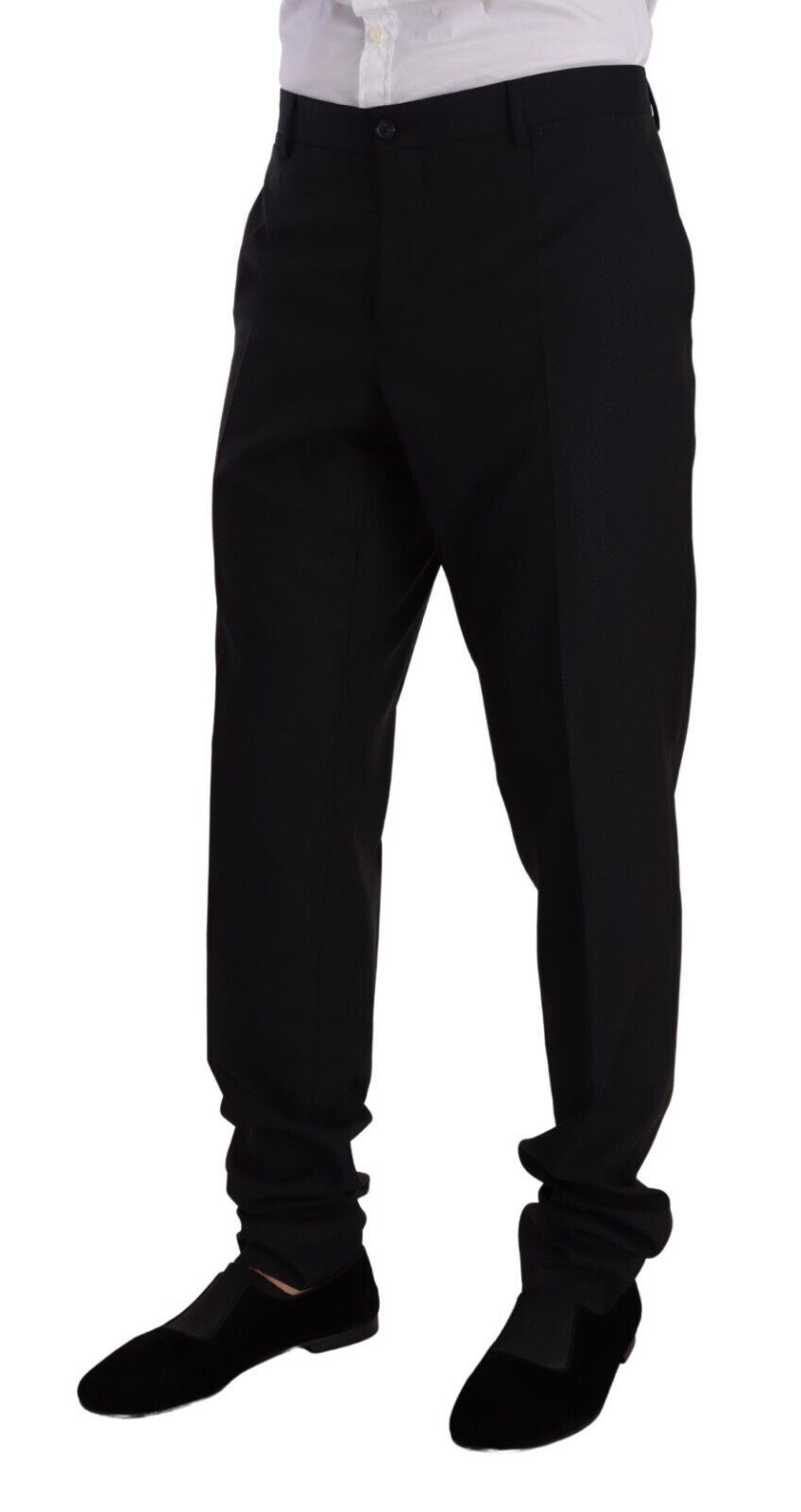Dolce & Gabbana – Eleganter, zweiteiliger Anzug aus Wolle und Seide in Marineblau mit schmaler Passform