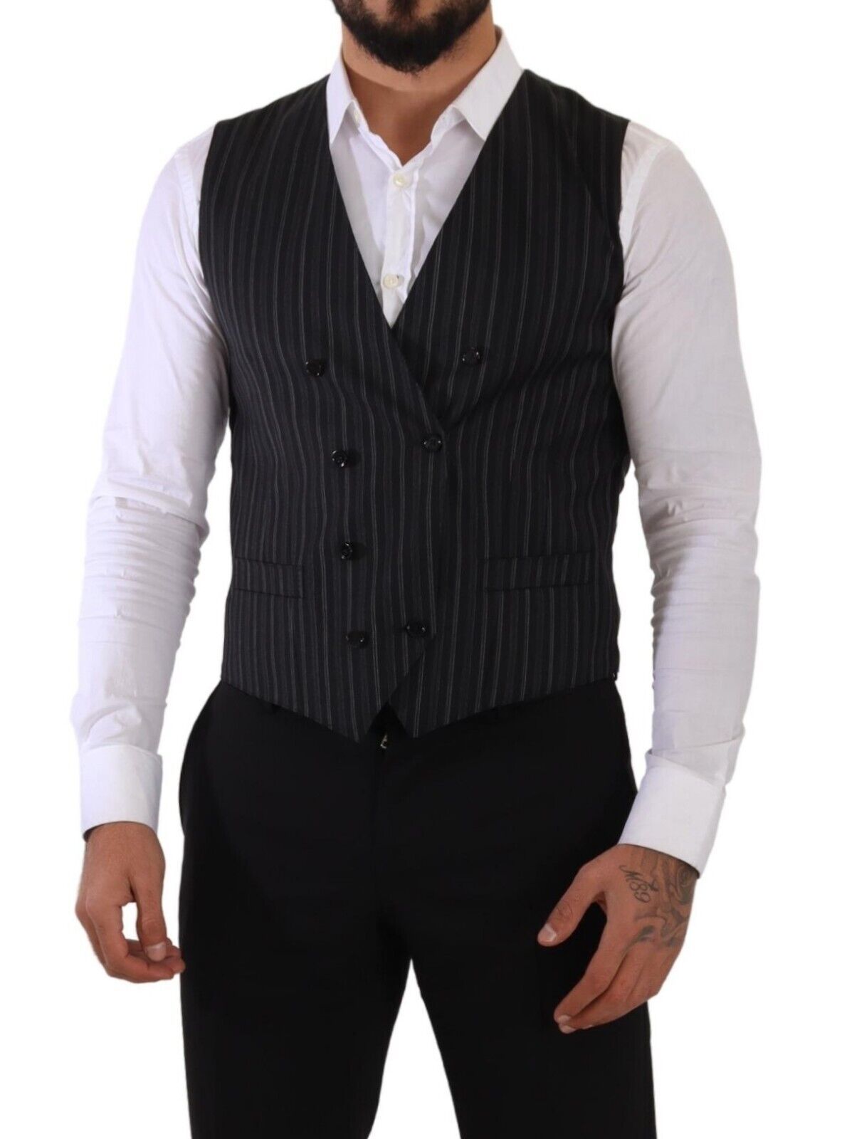 Vestă elegantă cu dungi și nasturi dubli Dolce & Gabbana