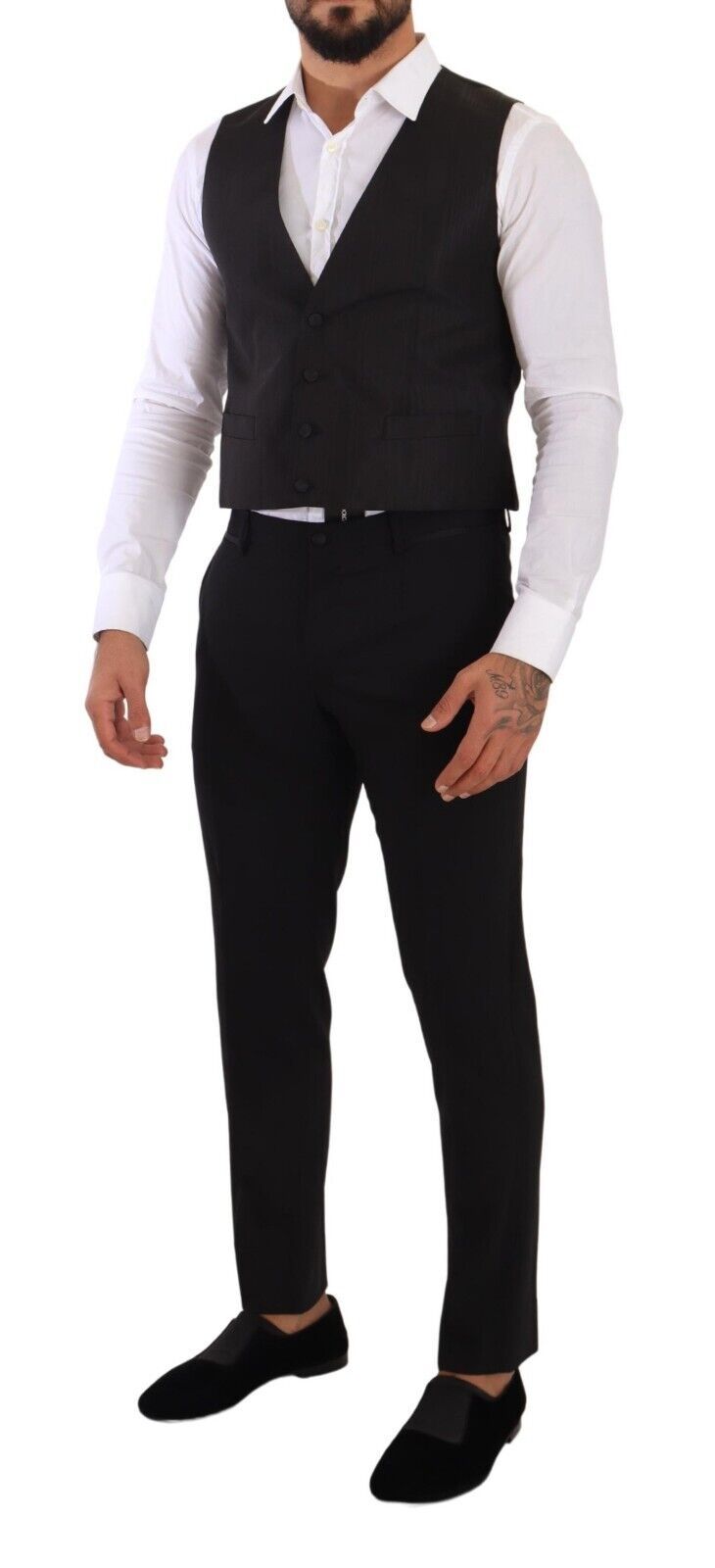 Vestă elegantă din mătase gri Dolce & Gabbana