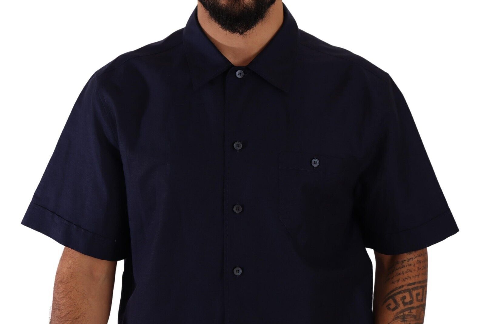 Dolce & Gabbana Elegantes marineblaues Button-Down-Freizeithemd