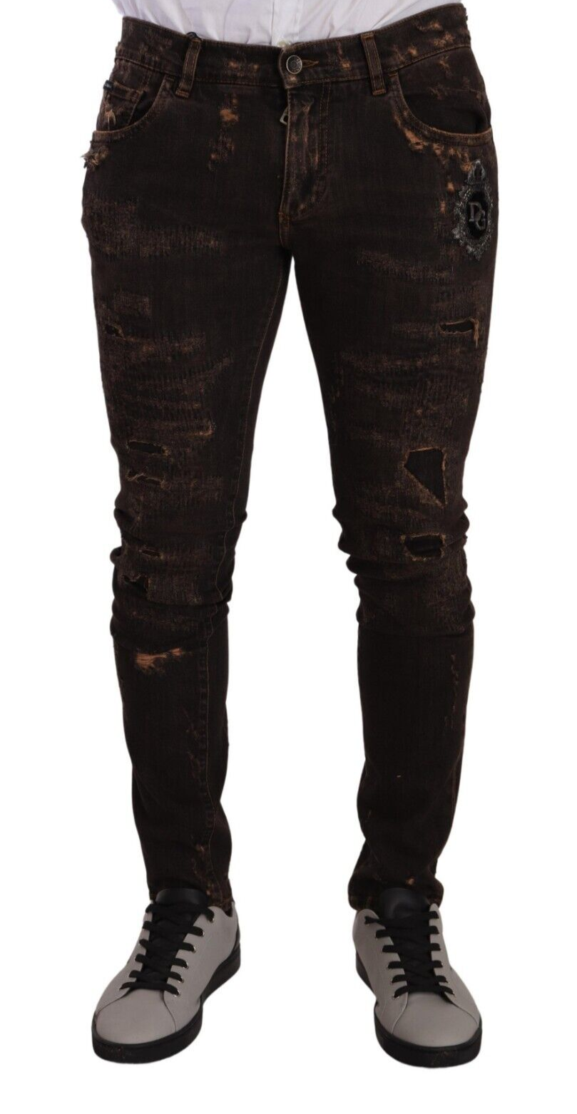 Dolce & Gabbana – Slim Fit Skinny-Jeans im Distressed-Look
